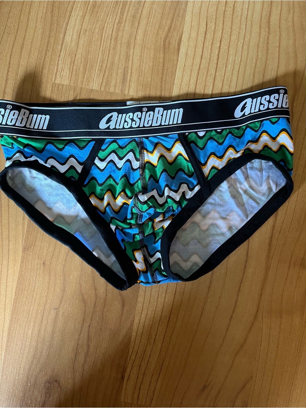 Aussiebum Men’s Modal Green Wave Print Briefs